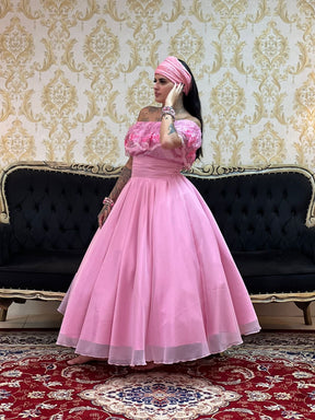 Saia Voal Longa Rosa