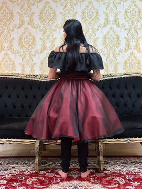 Saia Voal Curta Verm/Pto