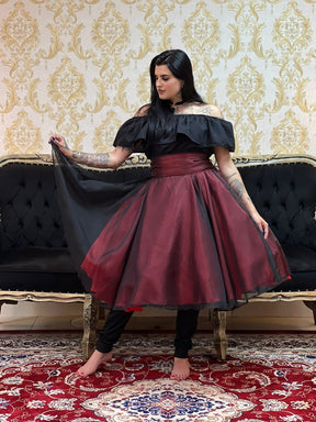 Saia Voal Curta Verm/Pto