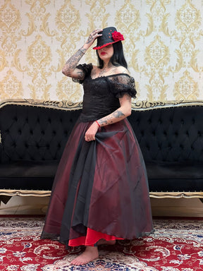 Saia Voal Longa Verm/Pto