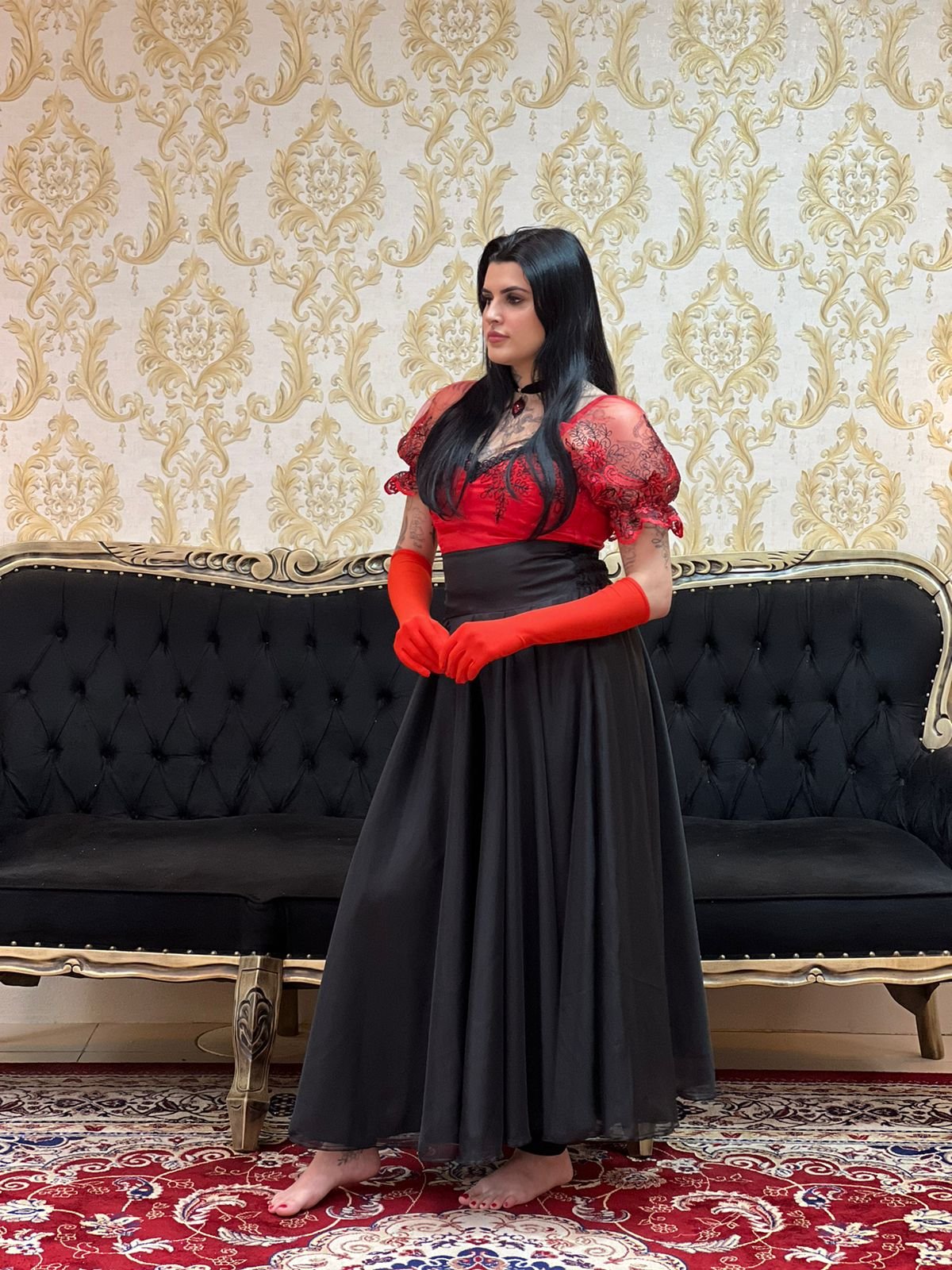 Saia Voal Longa Preta