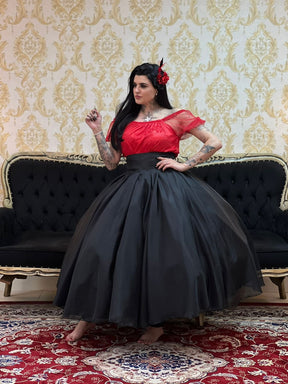 Saia Voal Longa Preta