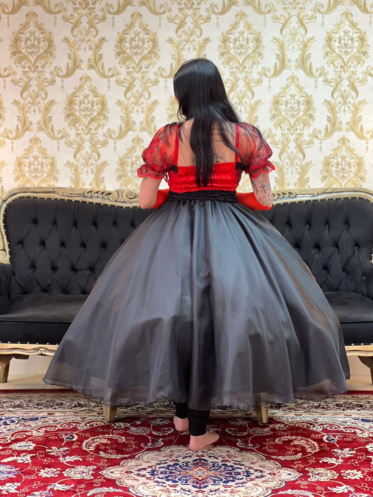 Saia Voal Longa Preta