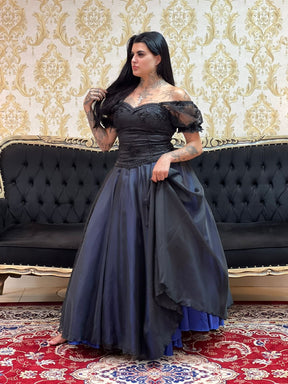 Saia Voal Longa Azulão/Pto