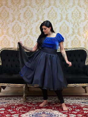 Saia Voal Curta Azulão/Pto