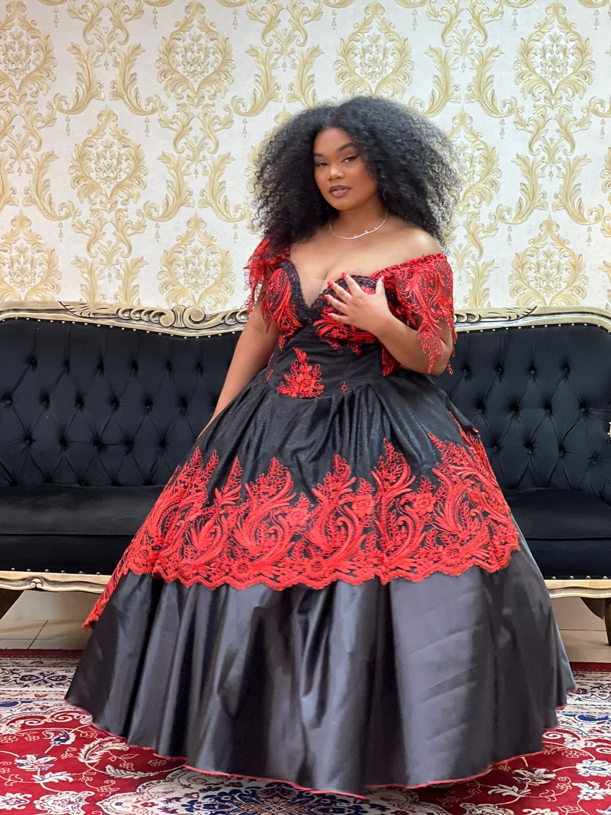 Vestido Mistérios Preto/Verm