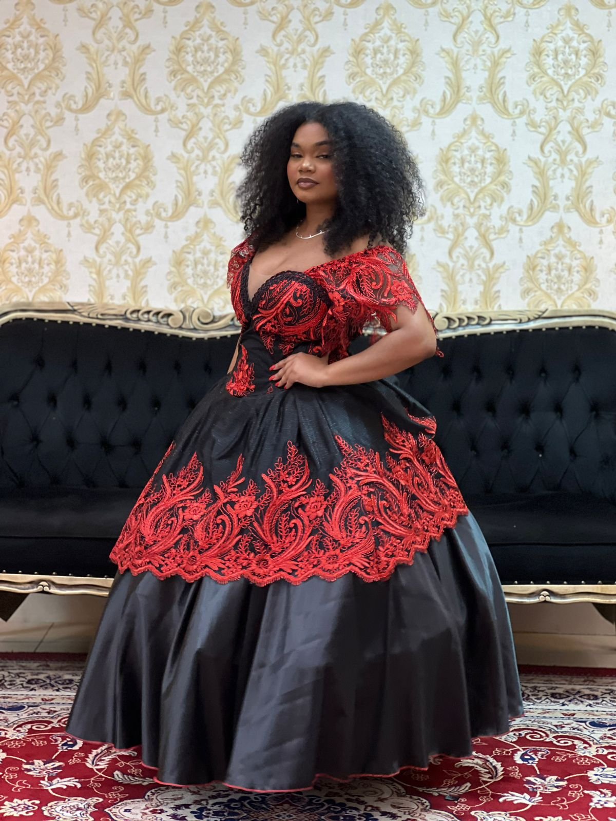 Vestido Mistérios Preto/Verm