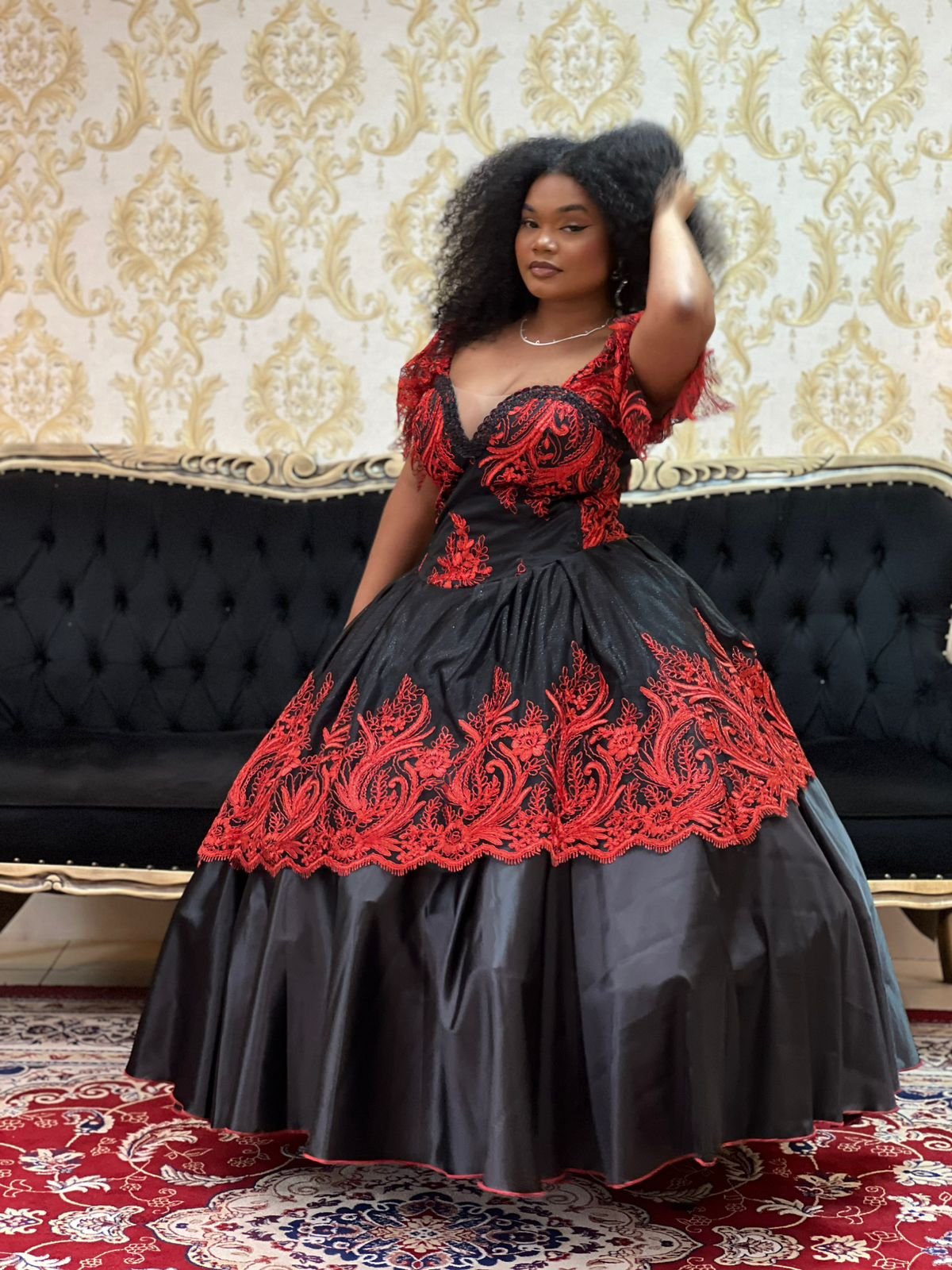 Vestido Mistérios Preto/Verm