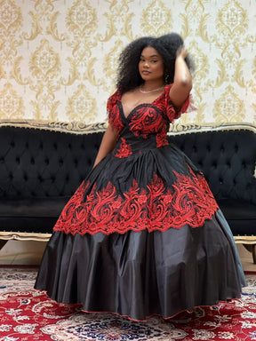 Vestido Mistérios Preto/Verm