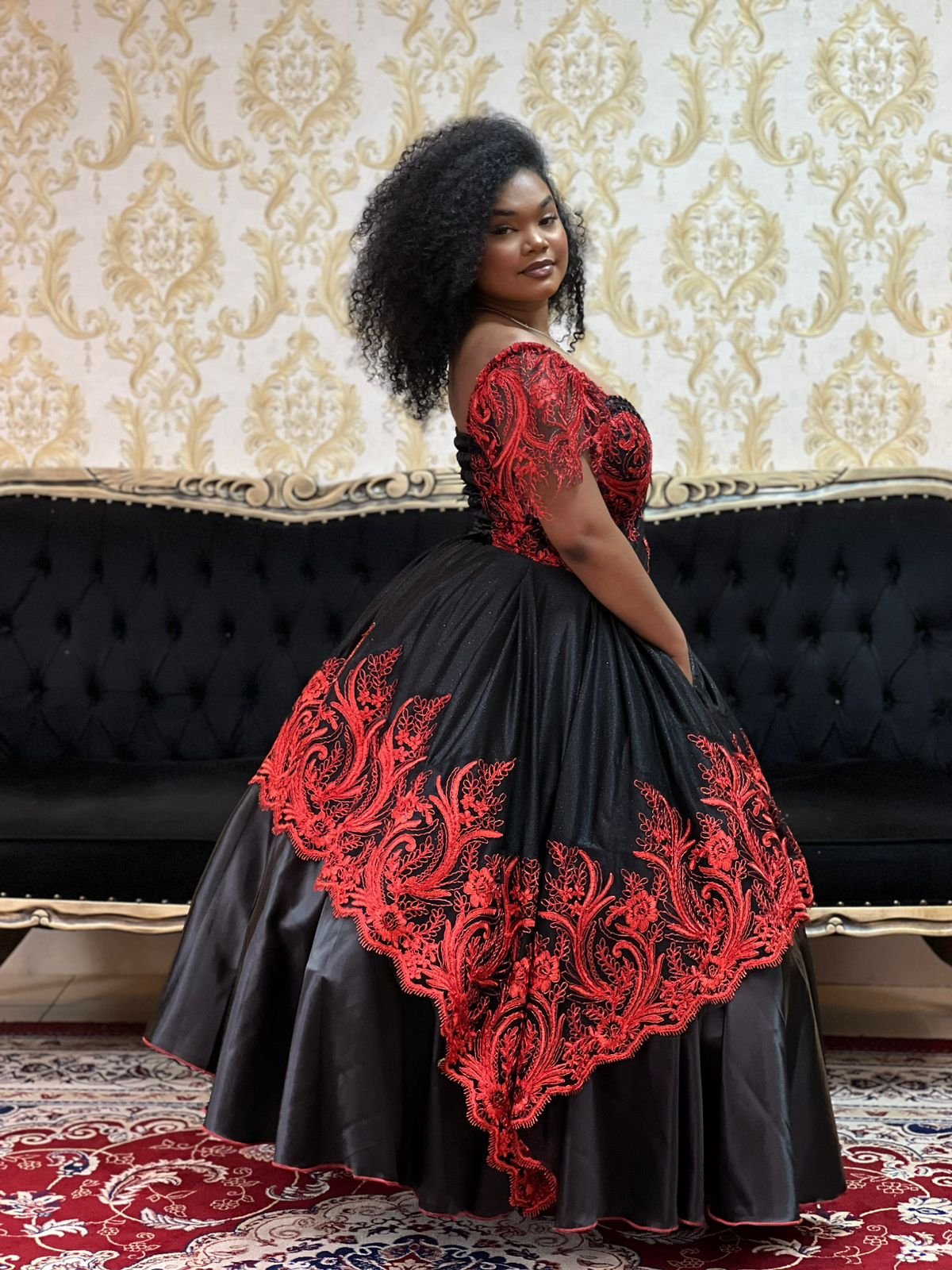 Vestido Mistérios Preto/Verm