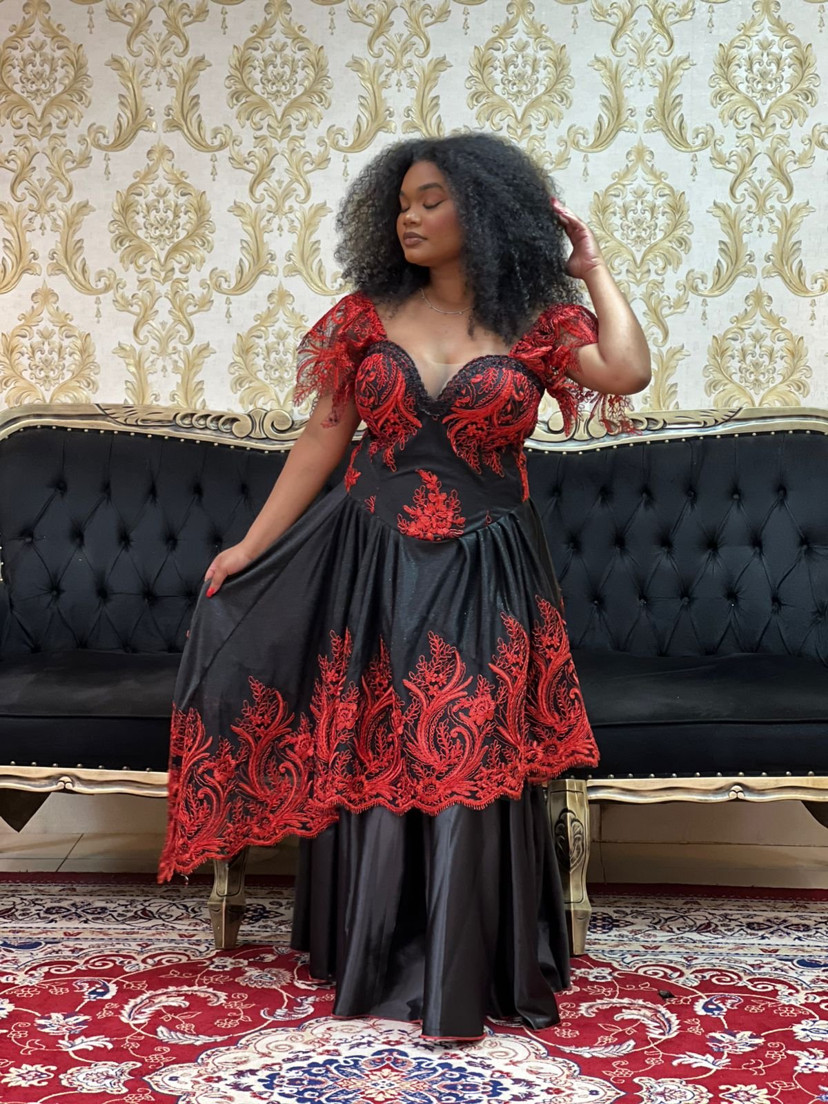 Vestido Mistérios Preto/Verm