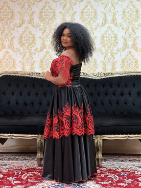 Vestido Mistérios Preto/Verm