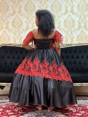 Vestido Mistérios Preto/Verm