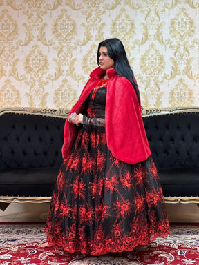 Capa Apeluciada Vermelho Escuro