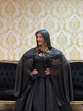 Capa Malha Gliter Preta