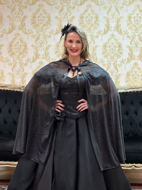 Capa Malha Gliter Preta