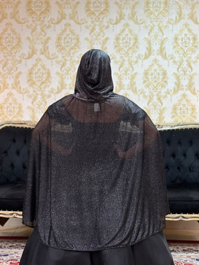 Capa Malha Gliter Preta