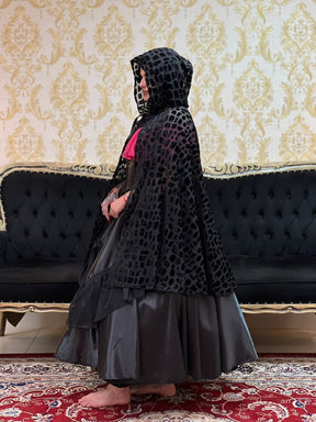 Capa Capuz Veludo/Chiffon